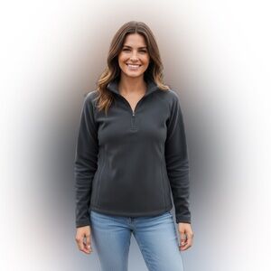Source Unknown Classic Gray Quarter-Zip Women's Sweatshirt